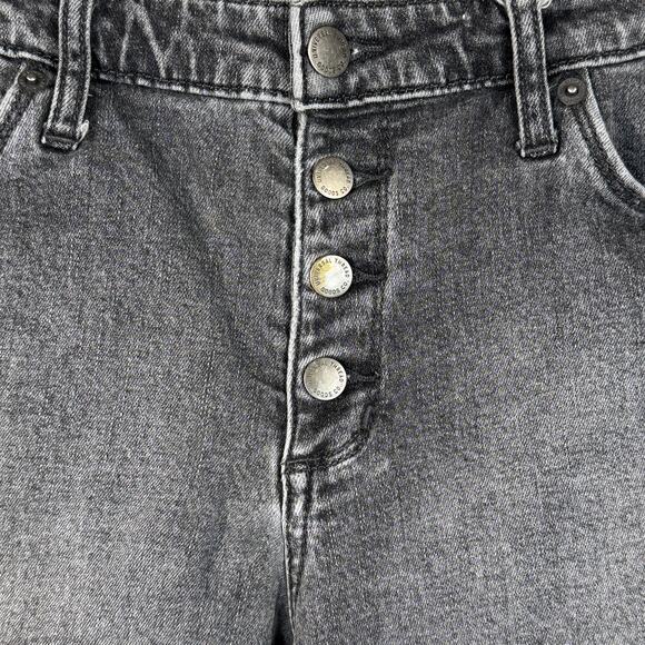 Universal Thread SZ 8/29R High-Rise Shortie Jean Shorts Button-Fly Cuffed Gray - Picture 2 of 6